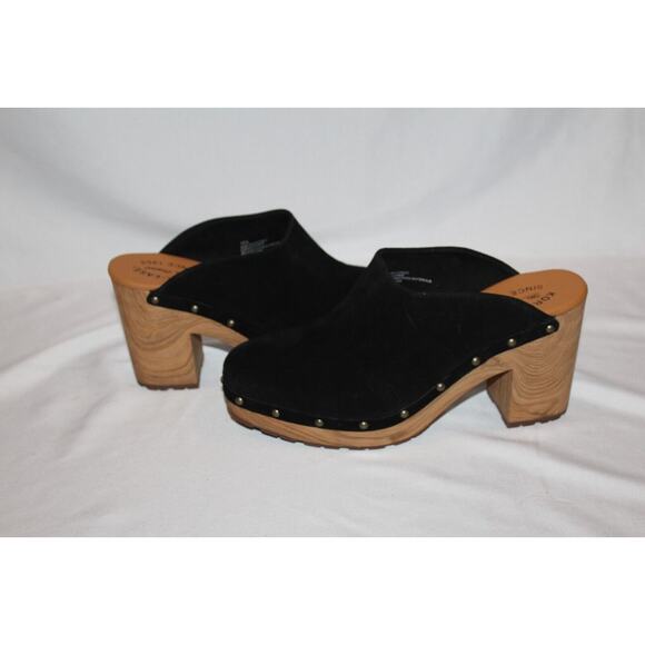 Kork- Ease Women's Sudbury Black Leather‎ Wood Heel Clogs Size 11 NEW $165 - Picture 7 of 7